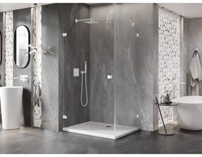 Mexen Lunar-B, ľavý výklopný sprchový kút 95 x 80 cm, 8mm číre sklo, biely profil, 832-095-080-20-00-L