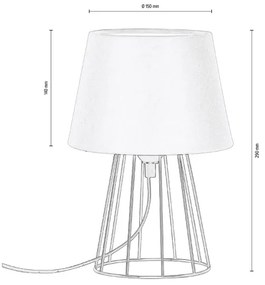 Spot-Light 7662104 - Stolná lampa MANGOO 1xE27/40W/230V biela/čierna