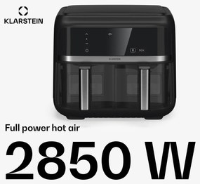 Klarstein VitaFry Duo Skylight, teplovzdušná fritéza, 2850 W, 7,6 l, 2 varné zóny, 6 programov