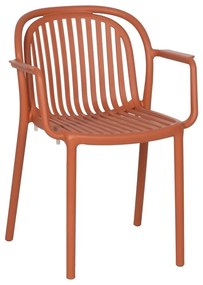 V terakotovej farbe plastová jedálenská stolička Alia – Ixia