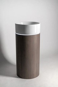 Sapho Sapho, OASIS keramické umývadlo voľne stojace ø 40x89cm, biela/betón infinity, AS408-42238