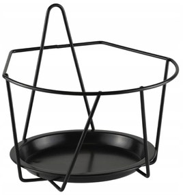 Nástenný stojan na kvety GEOMETRY 22x20 cm čierny