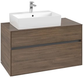 VILLEROY &amp; BOCH Collaro závesná skrinka pod umývadlo na dosku (umývadlo vľavo), 2 zásuvky, 1000 x 500 x 548 mm, Arizona Oak, C12600VH