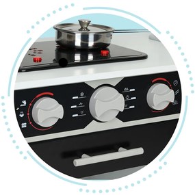 Drevená detská kuchynka ECOTOYS bielo-čierna
