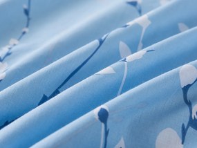 XPOSE® Bavlnené obliečky BAHNIATKA na dve postele - modré