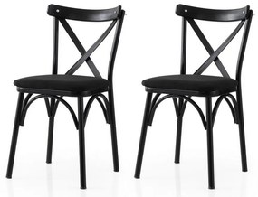 Súprava jedálenských stoličiek Ekol Black and Black, 2 ks