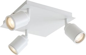 Moderné kúpeľňové bodové svetlo biele štvorcové 3-svetlo IP44 - Ducha