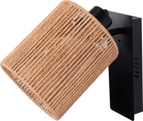 Toolight Toolight, nástenné svietidlo 1xE27, APP1823-1W, čierna-prírodná hnedá, OSW-09315