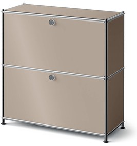 Kovová komoda »CN3 Slim Line« s 2 výklopnými priečinkami, hnedosivá
