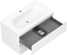 Mexen Orio, kúpeľňová skrinka 80 cm s umývadlom Vela, 2 zásuvky, biela matná, 91A10-08047-2-BFF01-W23M01