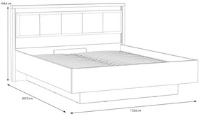 Dvojlôžková posteľ s úložným priestorom OREN 160x200 cm hnedá/čierna