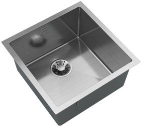 Gamma Gamma, 1-komorový oceľový drez 438x438x215 mm, brúsená oceľ, GMA-S4444-CH