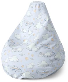 Sablio Sedací vak Pear Lietadlá medzi oblakmi - 70 x 95 x 15 cm