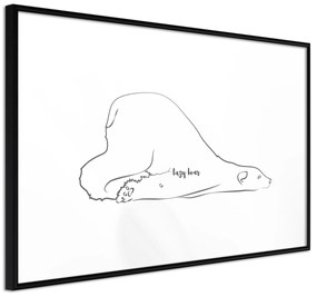 Artgeist Plagát - Lazy Bear [Poster] Veľkosť: 45x30, Verzia: Čierny rám s passe-partout
