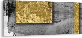 Obraz - Zlaté štvorce N⁰2 (120x50 cm)