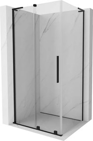 Mexen Velar L, sprchový kút s posuvnými dverami 100 x 80 cm, 8mm číre sklo, čierna matná, 871-100-080-03-70
