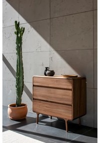 Hnedá komoda z orechového dreva 90x90x45 cm Fawn – Gazzda