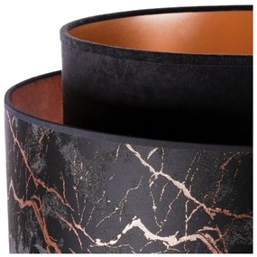 Závesné svietidlo Werona duo 3, 1x čierne textilné tienidlo so vzorom, c