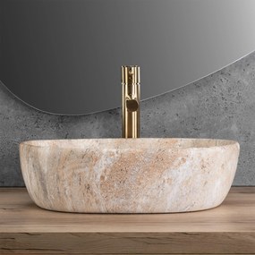 Rea Amelia, umývadlo na dosku 480x345x135 mm, imitácia kameňa Savana Matt, REA-U3000