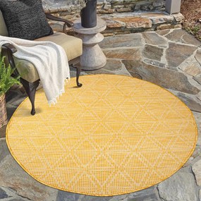 Dekorstudio Šnúrkový okrúhly koberec PALM 3073 - žltý Priemer koberca: 120cm