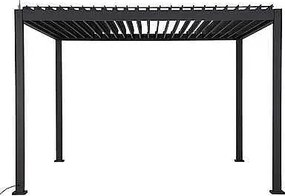 DEOKORK Záhradný hliníkový altánok elektrický MEGAN 4x3 m (grafit)