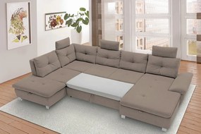 Sedacia súprava Madeira 3B, svetlo hnedá látka, tvar ľavé U