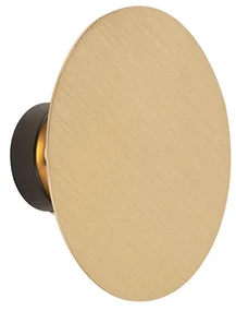 Dizajnová nástenná lampa okrúhla zlatá - Pulley