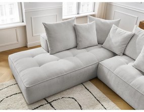 Svetlosivá ženilková rohová pohovka (pravý roh/do L) Whesley – Bobochic Paris