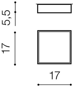 Moderné LED stropné svietidlo Monza II S 17 4000K čierne