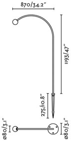FARO 75562 - LED Vonkajšia lampa CUCA LED/3W/24V 119,3 cm IP65 antracit