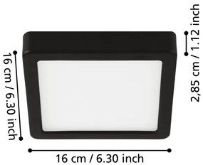 Eglo 900643 - LED kúpeľňové stropné svietidlo FUEVA LED/11W/230V IP44 čierne