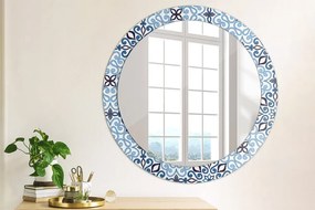 Okrúhle ozdobné zrkadlo Modrý arabský vzor fi 80 cm