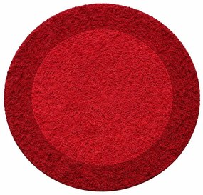 Ayyildiz, Kusový koberec Life Shaggy 1503 red kruh, 200x200 (priemer) kruh, červená, obývacia izba