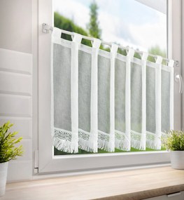 KRÁTKA ZÁCLONA NA PÚTKACH ROXANA 60X150 CM BIELA