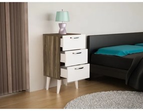 Nočný stolík BELLINI 80x40 cm hnedá/biela