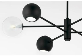 Jupiter 1995 - Luster na tyči MOKA 3xGU10/10W/230V + 3xG9/10W/230V čierna/číra