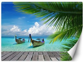 Fototapeta, Tropické palmy na pláži - 200x140 cm
