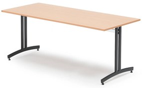 Stôl SANNA, 1800x800x720 mm, čierna/buk
