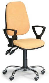 Pracovná stolička Comfort SY s podrúčkami, žltá