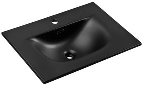 Keramické zápustné umyvadlo Sky1 60 cm DP matné černé