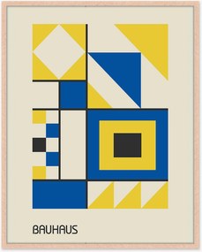 Nástenná dekorácia v ráme Yellow & Blue Bauhaus