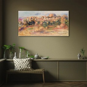 Skleneny obraz Panoráma mesta lesné obloha