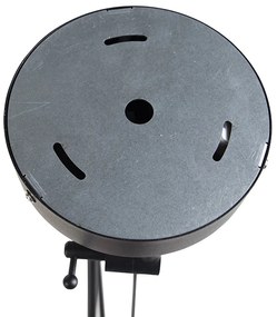 Závesné svietidlo čierne s čiernymi a zlatými bavlnenými tienidlami 35 cm 2-svetlo - Blitz