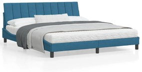 Rám postele s čelom modrý 180x200 cm zamat 3207865