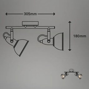 Briloner 2049-024 - Bodové svietidlo RETRO 2xE14/40W/230V šedá