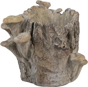 Hnedý cementový kvetináč kmeň stromu s hubami Botanic - 19*17*16 cm