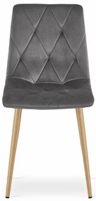 Set štyroch jedálenských stoličiek LIBRA zamatové tmavosivé / drevené nohy (4 ks)