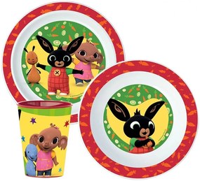 Sada plastového riadu Zajačik Bing s kelímkom - 3 dielna súprava