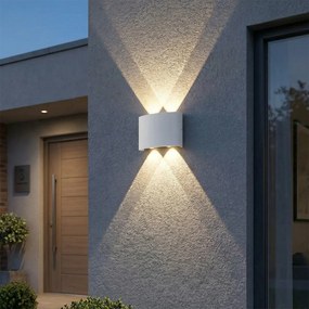 Vonkajšia nástenná lampa biela vrátane LED 4-svetlo IP54 - Silly