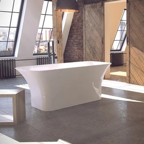 Besco Voľne stojaca vaňa z liateho mramoru Assos Matt 160x70 BESCO-Typ výpuste: Click-Clack štandard, chróm, BESCO-Rozmery: 160x70, BESCO-Farba: Biela